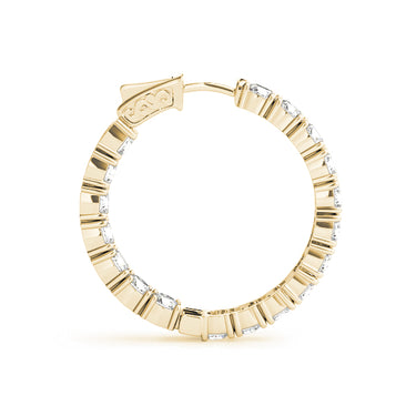 Inside-Out Vault Lock Hoop Earrings – Lab Diamond Hoop Earrings in 18K Gold | Just Brilliant – angle view