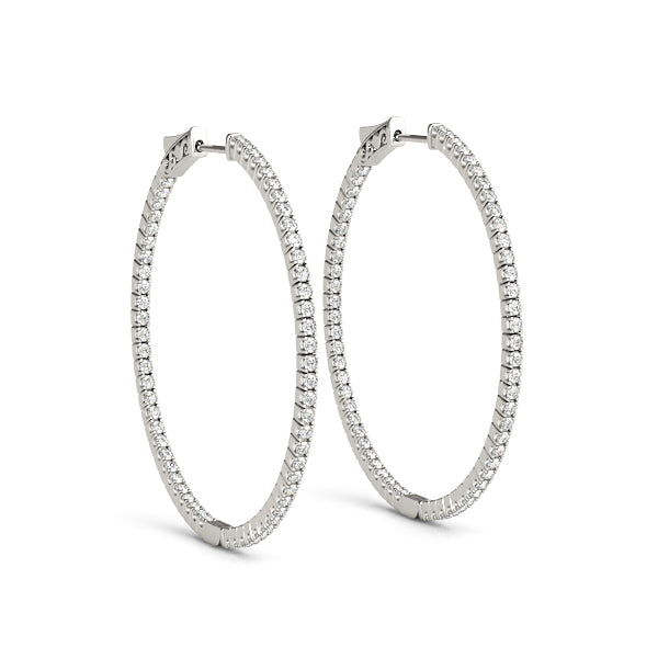 Round Shaped Inside-Out Hoop Earrings – Radiant Lab Diamond Hoop Earrings in 18K Gold | Just Brilliant