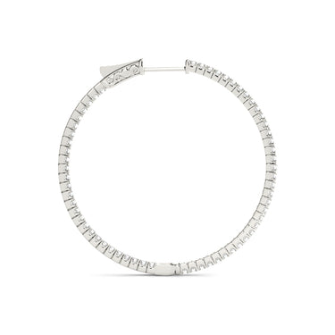 Round Shaped Inside-Out Hoop Earrings – Round Lab Diamond Hoop Earrings in 18K Gold | Just Brilliant – detail view