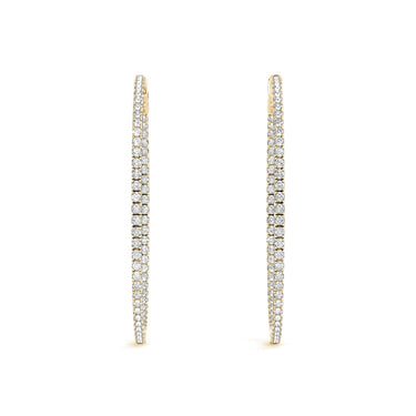 Round Shaped Inside-Out Hoop Earrings – Round Lab Diamond Hoop Earrings in 18K Gold | Just Brilliant – view 8