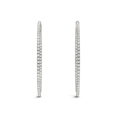 Round Shaped Inside-Out Hoop Earrings – Round Lab Diamond Hoop Earrings in 18K Gold | Just Brilliant – lifestyle view