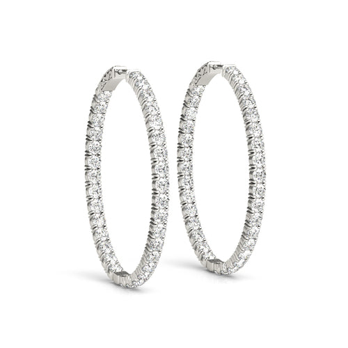 Oval Shaped Inside-Out Hoop Earrings