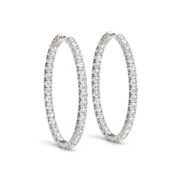 Oval Shaped Inside-Out Hoop Earrings – Oval Lab Diamond Hoop Earrings in 18K Gold | Just Brilliant