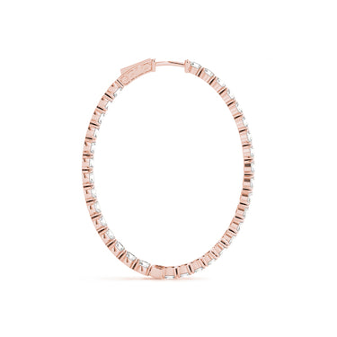 Oval Shaped Inside-Out Hoop Earrings – Oval Lab Diamond Hoop Earrings in 18K Gold | Just Brilliant – view 10