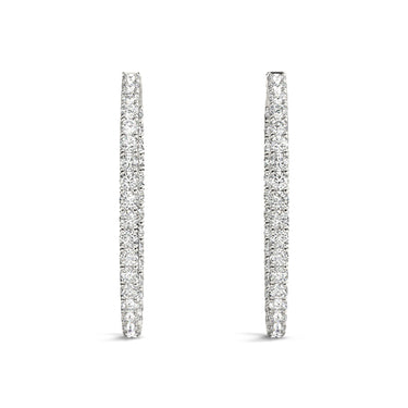 Oval Shaped Inside-Out Hoop Earrings – Oval Lab Diamond Hoop Earrings in 18K Gold | Just Brilliant – lifestyle view