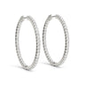 Shared Prong Inside-Out Hoop Earrings, Vault Lock – Radiant Lab Diamond Hoop Earrings in 18K Gold | Just Brilliant