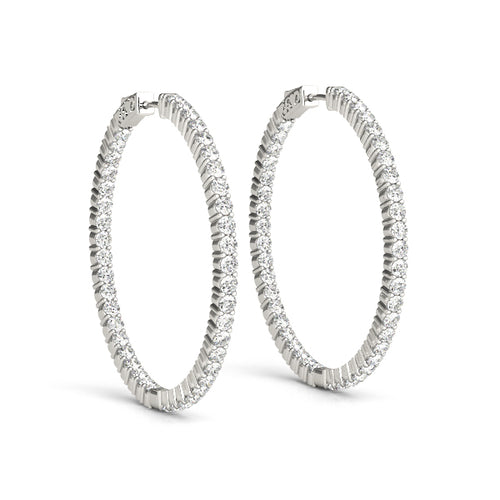 Shared Prong Inside-Out Hoop Earrings, Vault Lock