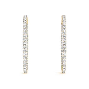 Shared Prong Inside-Out Hoop Earrings, Vault Lock – Lab Diamond Hoop Earrings in 18K Gold | Just Brilliant – view 8