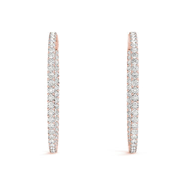 Shared Prong Inside-Out Hoop Earrings, Vault Lock – Lab Diamond Hoop Earrings in 18K Gold | Just Brilliant – view 12