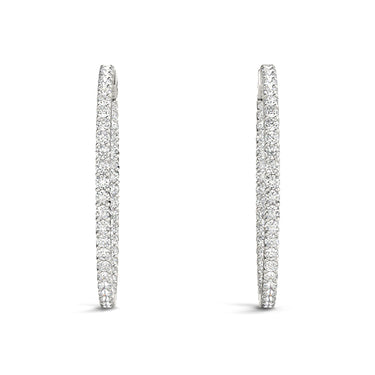 Shared Prong Inside-Out Hoop Earrings, Vault Lock – Lab Diamond Hoop Earrings in 18K Gold | Just Brilliant – lifestyle view