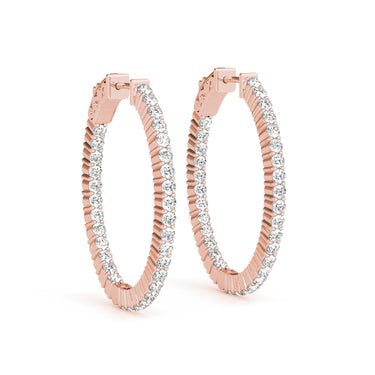 Oval Shaped Inside-Out Hoop Earrings – Oval Lab Diamond Hoop Earrings in 18K Gold | Just Brilliant – view 9