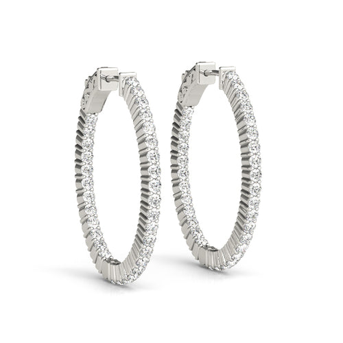 Oval Shaped Inside-Out Hoop Earrings