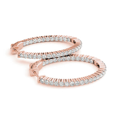 Oval Shaped Inside-Out Hoop Earrings – Oval Lab Diamond Hoop Earrings in 18K Gold | Just Brilliant – view 11