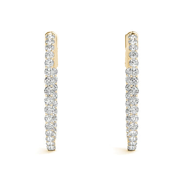 Round Shaped Inside-Out Hoop Earrings – Round Lab Diamond Hoop Earrings in 18K Gold | Just Brilliant – view 8