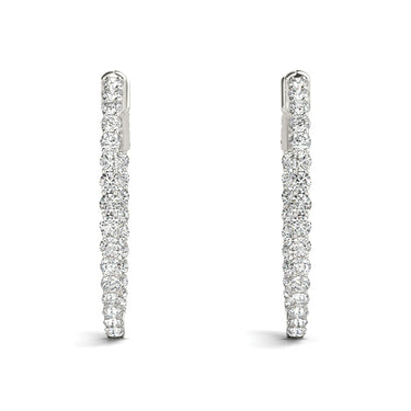 Round Shaped Inside-Out Hoop Earrings – Round Lab Diamond Hoop Earrings in 18K Gold | Just Brilliant – lifestyle view