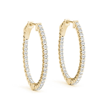 Inside-Outside Oval Trellis Vault Lock Hoop Earrings – Oval Lab Diamond Hoop Earrings in 18K Gold | Just Brilliant – side ...