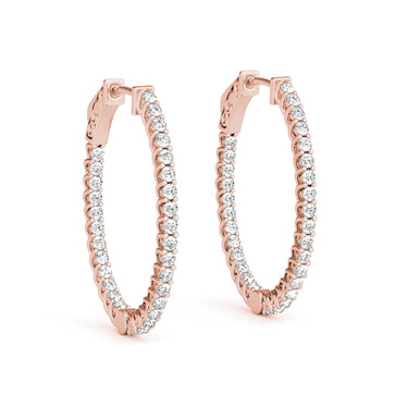Inside-Outside Oval Trellis Vault Lock Hoop Earrings – Oval Lab Diamond Hoop Earrings in 18K Gold | Just Brilliant – view 9