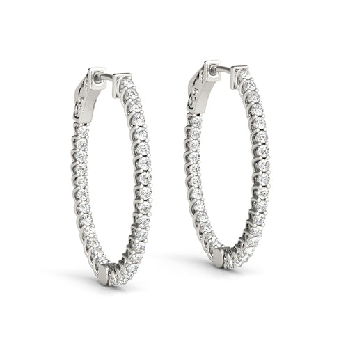 Inside-Outside Oval Trellis Vault Lock Hoop Earrings