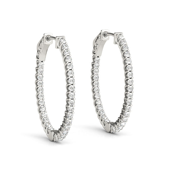Inside-Outside Oval Trellis Vault Lock Hoop Earrings – Oval Lab Diamond Hoop Earrings in 18K Gold | Just Brilliant