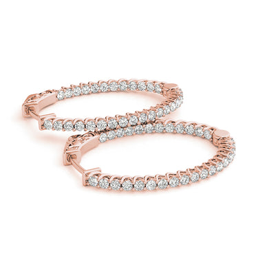 Inside-Outside Oval Trellis Vault Lock Hoop Earrings – Oval Lab Diamond Hoop Earrings in 18K Gold | Just Brilliant – view 11