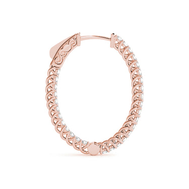 Inside-Outside Oval Trellis Vault Lock Hoop Earrings – Oval Lab Diamond Hoop Earrings in 18K Gold | Just Brilliant – view 10
