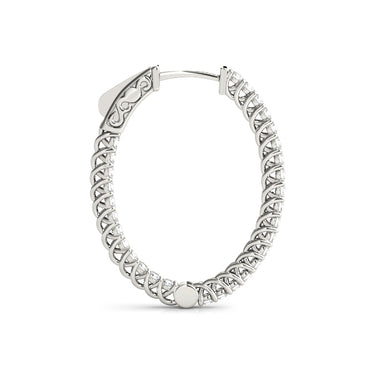 Inside-Outside Oval Trellis Vault Lock Hoop Earrings – Oval Lab Diamond Hoop Earrings in 18K Gold | Just Brilliant – detai...