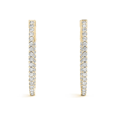 Inside-Outside Oval Trellis Vault Lock Hoop Earrings – Oval Lab Diamond Hoop Earrings in 18K Gold | Just Brilliant – view 8