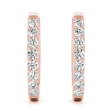 Shared-Prong Hoop Earrings – Lab Diamond Hoop Earrings in 18K Gold | Just Brilliant – view 11