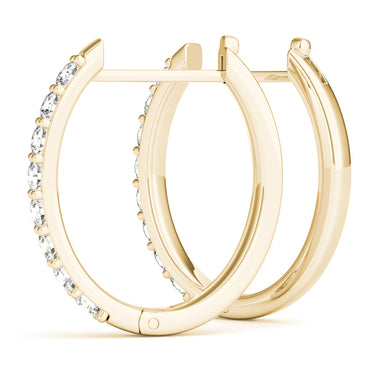 Shared-Prong Hoop Earrings – Lab Diamond Hoop Earrings in 18K Gold | Just Brilliant – view 9