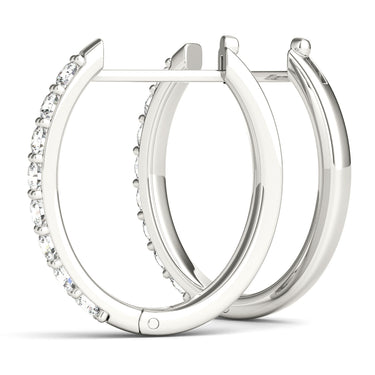 Shared-Prong Hoop Earrings – Lab Diamond Hoop Earrings in 18K Gold | Just Brilliant – lifestyle view