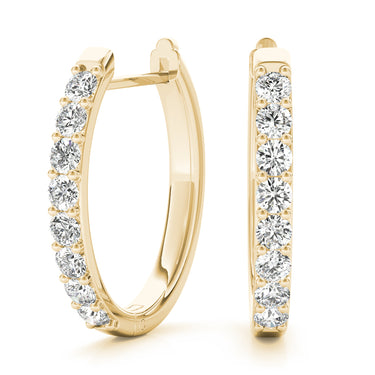 Shared-Prong Hoop Earrings – Lab Diamond Hoop Earrings in 18K Gold | Just Brilliant – view 8