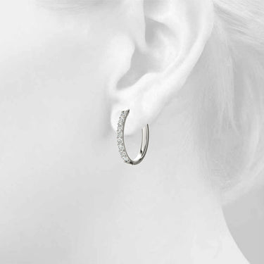 Shared-Prong Hoop Earrings – Lab Diamond Hoop Earrings in 18K Gold | Just Brilliant – side view