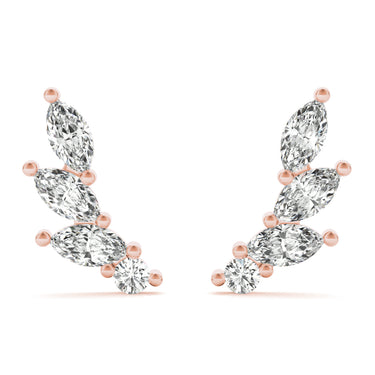 Marquise Shape Ear Climbers – Marquise Lab Diamond Jewelry in 18K Gold | Just Brilliant – view 11