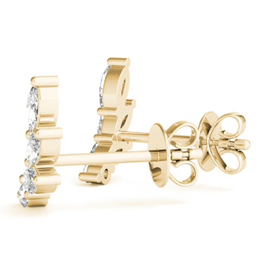 Marquise Shape Ear Climbers – Marquise Lab Diamond Jewelry in 18K Gold | Just Brilliant – view 9