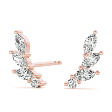 Marquise Shape Ear Climbers – Marquise Lab Diamond Jewelry in 18K Gold | Just Brilliant – view 13