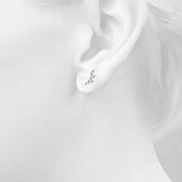Marquise Shape Ear Climbers – Marquise Lab Diamond Jewelry in 18K Gold | Just Brilliant – view 10