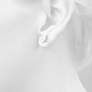 Marquise Shape Ear Climbers – Marquise Lab Diamond Jewelry in 18K Gold | Just Brilliant – side view