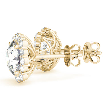 Floral Halo Studs Earrings – Lab Diamond Stud Earrings in 18K Gold | Just Brilliant – view 9