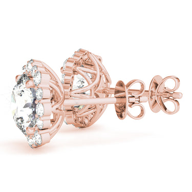 Floral Halo Studs Earrings – Lab Diamond Stud Earrings in 18K Gold | Just Brilliant – view 14