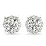 Floral Halo Studs Earrings – Radiant Lab Diamond Stud Earrings in 18K Gold | Just Brilliant