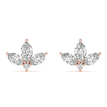 Marquise Floral Earrings – Marquise Lab Diamond Earrings in 18K Gold | Just Brilliant – view 11