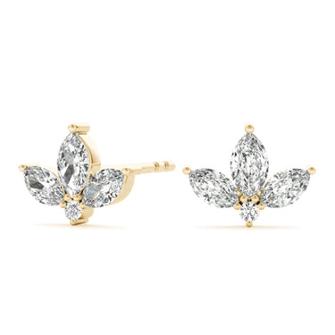 Marquise Floral Earrings – Marquise Lab Diamond Earrings in 18K Gold | Just Brilliant – view 8