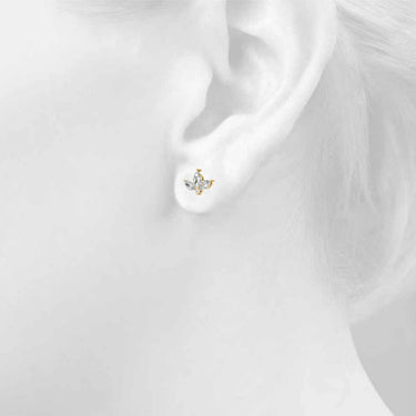 Marquise Floral Earrings – Marquise Lab Diamond Earrings in 18K Gold | Just Brilliant – view 10