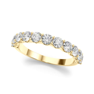 11-Stone Shared Prong Wedding Band – Lab Diamond Wedding Band in 18K Gold | Just Brilliant – angle view