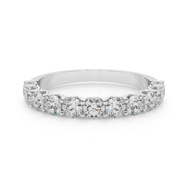 11-Stone Shared Prong Wedding Band – Lab Diamond Wedding Band in 18K Gold | Just Brilliant – close-up view