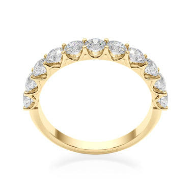 11-Stone Shared Prong Wedding Band – Lab Diamond Wedding Band in 18K Gold | Just Brilliant – view 10
