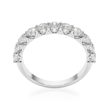 11-Stone Shared Prong Wedding Band – Lab Diamond Wedding Band in 18K Gold | Just Brilliant – side view