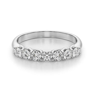 Prong Set Wedding Band – Lab Diamond Wedding Band in 18K Gold | Just Brilliant – close-up view