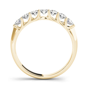 Prong Set Wedding Band – Lab Diamond Wedding Band in 18K Gold | Just Brilliant – angle view