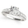 Graduating Trellis Round Engagement Ring – Radiant Lab Diamond Engagement Ring in 18K Gold | Just Brilliant